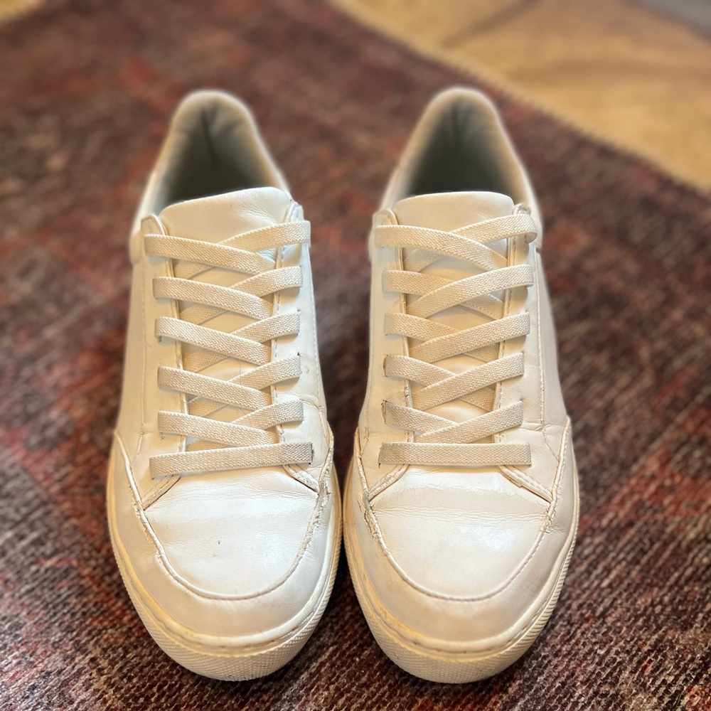 Dr. Scholls White Leather Slip-on Sneakers